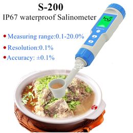 Concentratiemeters S-200 IP67 waterdichte Salinometer Salinity Tester Foods Salt Meter Zeer nauwkeurige zoutconcentratiemeter voor voedsel 40% korting 230721