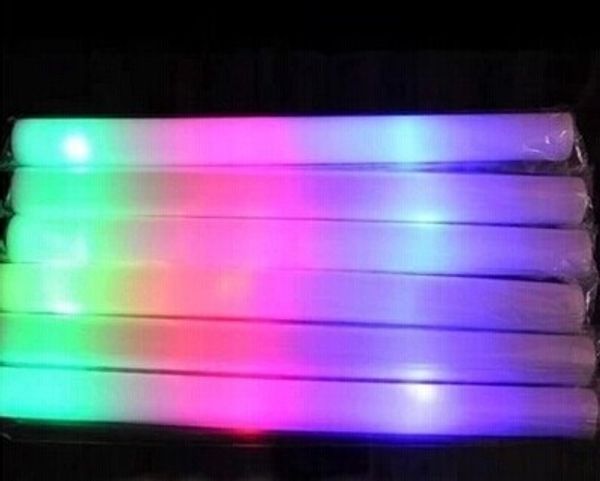 Barra fluorescente para concierto, venta al por mayor, iluminación colorida, barra de espuma de esponja, barras de luz LED plateadas