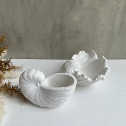 Conque coquille de bougie tasse de silicone moule succulent fleur pot gypse ciment moule diy bijoux rangement de rangement