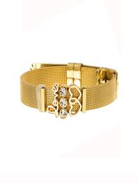 Bracelet de gardien d'amour pour amoureux concis, bracelet de montre en acier inoxydable plaqué or 3272246