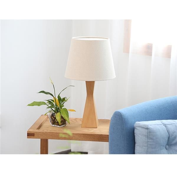Lámparas de mesa de estilo moderno conciso Materiales de madera y tela de alta calidad Lámpara de mesa de protección ocular de moda creativa con fuente de luz Enchufe de EE. UU.