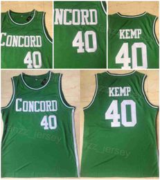 Concord Academy High School 40 Shawn Kemp Jerseys Basketball College University Shirt All Stitched Team Color Green For Sport Fans Ademen Pure Cotton Men NCAA