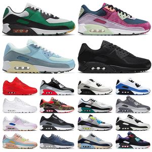 Nike 90 air max 90 airmax 90 90s Running chaussures OG designer Bred AM Total Be True Camo Green Grape Infrared London 【code ：L】men trainers Sneakers grande taille 46