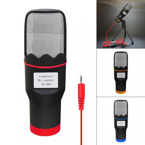 Microphone stéréo à condensateur, prise 3.5mm, trépied de bureau, Studio pour PC, vidéo, chat, Skype, jeu, enregistrement de Podcast