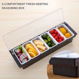 Boîte à condiments compartiment distributeur barre fruits Caddy plateau de garniture cuisine épices support de stockage accessoires 240125