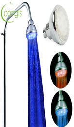 Congis 1 pc Économie d'eau LED 7Color Changer la pomme de douche pas de batterie LED cascade de douche de douche ronde de salle de bain Spray Showerhead2998602