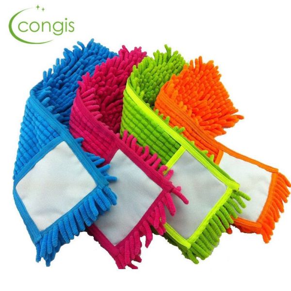 Congis 4pcs Set the de vadrouille plate de chenille pour nettoyage de sol en tissu solide Remplacement des outils de nettoyage ménagers 4 Color LJ201130262A