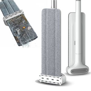 Congis mains libres Squeeze Mops avec 3pcs chiffon en microfibre 360 rotation à plat vadrouille pour laver les outils de nettoyage de la maison 210317