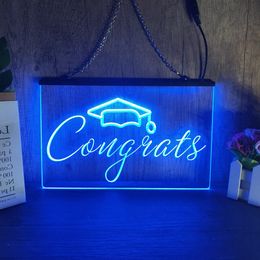 Congrats Grad LED Neon Sign Home Decor Nouvel An Mur Mariage Chambre 3D Night Light