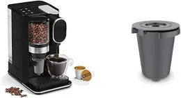 Conical Burr Grind Brew Single-Serve Koffiezetapparaat Zwart HomeBarista Herbruikbare filterbeker Grijs