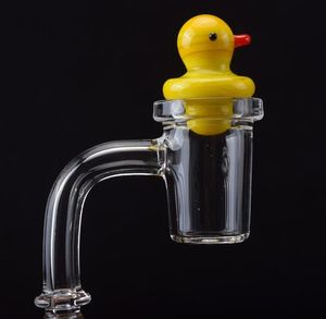 Conische Quartz Banger Nail Met Glas Eend UFO Carb Cap 10mm 14mm 18mm Vrouwelijke Mannelijke Gezamenlijke glas Bong Bangers Nagels Club Dab Rigs