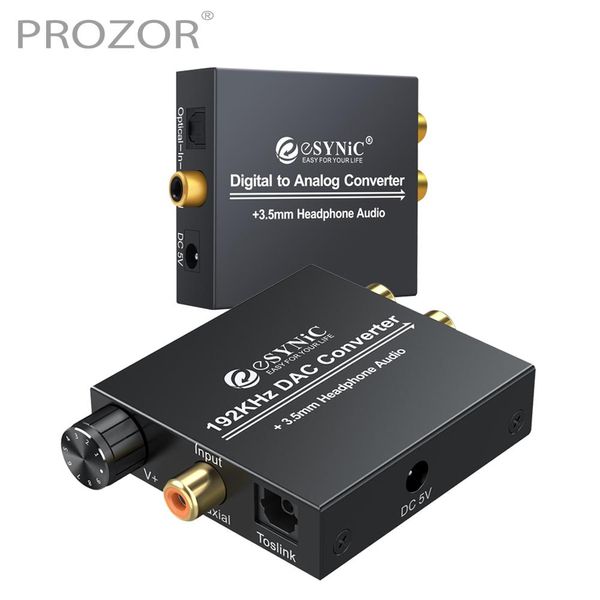 Connecteurs 192KHz / 96KHz DAC DAC Digital To Analog Converter Adapter coaxial toslink to analogy stéréo l / r rca 3.5 mm convertisseur audio DAC