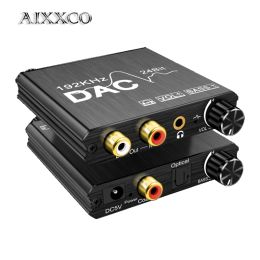 Connectoren 192 kHz digitaal naar analoge audioconverter DAC digitale spdif optisch naar analoge l/r rca converter toslink optisch tot 3,5 mm -aansluiting