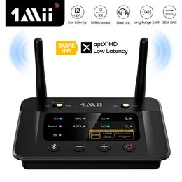 Conectores 1Mii B03Pro Bluetooth 5.0 Transmisor Receptor aptX LL HD CSR8675 HiFi 32bit DAC 3.5mm Aux Adaptador Bluetooth para TV PC Auriculares