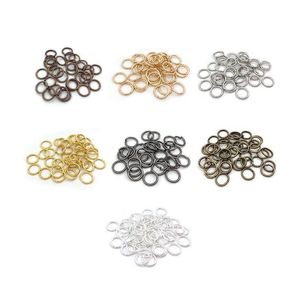 Connecteurs 4-12Mm Accessoires de bricolage Ouverture de l'anneau de fer Connexion manuelle Cercle unique Résultats de bijoux 100Pcs / Lot Drop Delivery Compone Dhb9Q