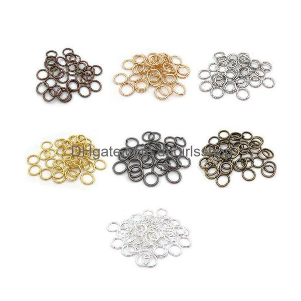 Conectores Accesorios de bricolaje de 4-12 mm Conexión manual de anillo de hierro Hallazgos de joyería de un solo círculo 100pcs/Componente de entrega de lote de gota Dhyhs