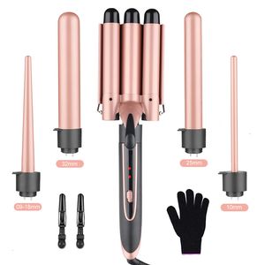 Connectoren 5 in 1 Hair Curler Led Light Display Multi Function Head Changg Curlg Iron 5 1 Changg Tube Curlg 230509