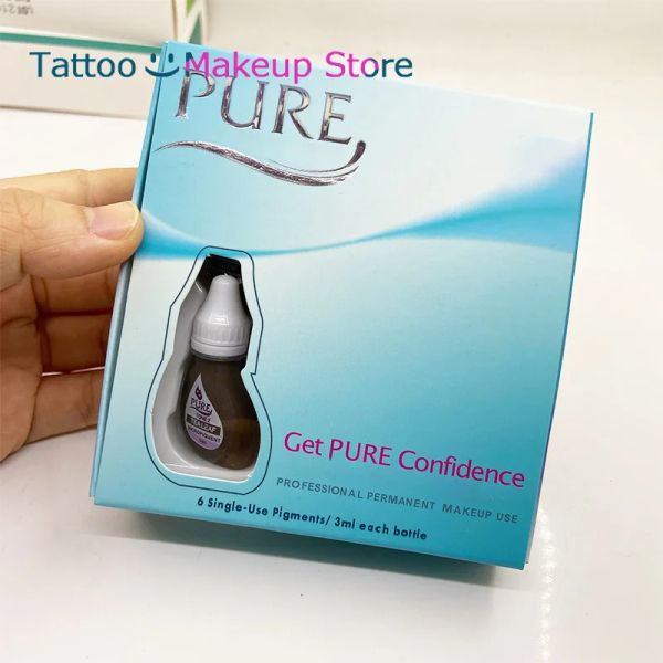 Connecteurs 6pcs / boîte Pure tatouage Encre Microblading Pigment Ink Lip For Beevery Eyline Painting Tattoo Kit de maquillage permanent Encres 26 couleurs