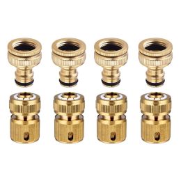 Connecteurs 8 pièces connecteur de robinet de tuyau d'arrosage 1/2 pouces et 3/4 pouces taille 2 en 1 et 1/2 pouces connecteur rapide de tuyau de tuyau