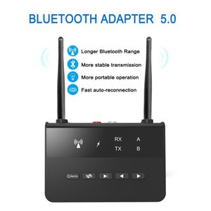 Connectoren 80m Bluetooth 5.0 Zender Ontvanger Aptx Ll Lage Latency Draadloze Audio Adapter 3.5mm Aux Rca Jack voor Pc Tv hoofdtelefoon