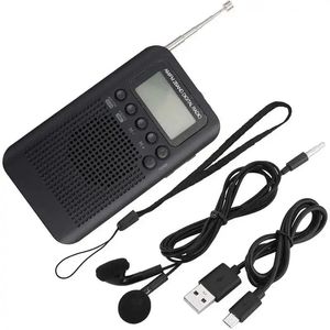 Conectores Radio Digital Am Fm Radio Estéreo de Doble Banda Radio Sintonizadora Digital Mini Radio Portátil de Bolsillo con Pantalla Lcd y Auriculares