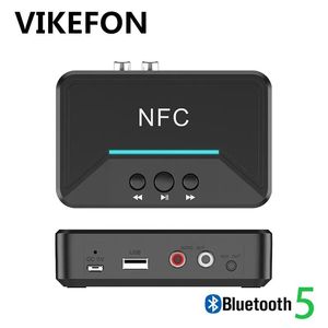 Connectoren Auto Aan, Nfc Bluetooth 5.0 Audio-ontvanger Usb Play Rca Aux 3,5 mm 3,5 Jack Muziek Stereo Draadloze Adapter voor Car Home Speaker