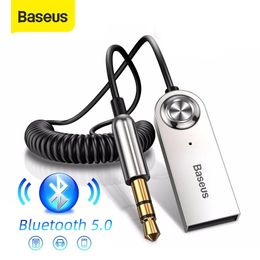 Conectores Baseus Aux Receptor de audio Bluetooth Adaptador inalámbrico USB 5.0 para Sparker Auto Handfree Car Kit Audio Música Transmisor Bluetooth