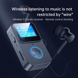 Connecteurs Bluetooth 5.0 Récepteur audio Écran LCD Carte TF Lecteur MP3 3,5 mm Aux Stéréo Musique Adaptateur sans fil pour haut-parleur de voiture Casque