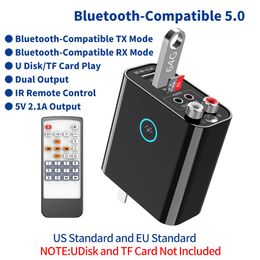 Connecteurs Bluetooth 5.0 Récepteur audio de musique Émetteur Chargeur USB rapide Aux Rac U Disk Tf Player Plug Adaptateur audio sans fil pour haut-parleur