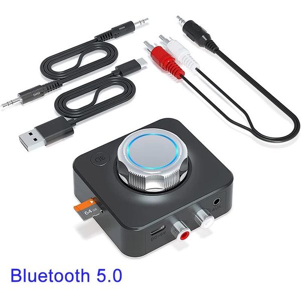 Conectores Bluetooth 5,0 receptor transmisor Fm estéreo Aux 3,5mm Jack Rca adaptador de Audio inalámbrico óptico para TV PC auriculares