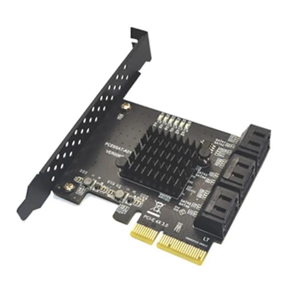 Connecteurs câbles PCI E Adaptateur 6 ports SATA 3.0 pour exprimer une carte d'extension X4 Contrôleur PCIe