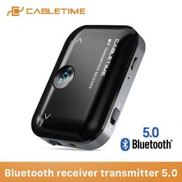 Connectoren Cabletime Bluetooth 5.0 Ontvanger Tx/rx Modus Batterij Aux 3.5mm High Fidelity Ontvanger voor Speaker Desktop C393