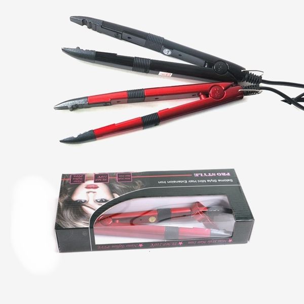 Connecteurs Classique Coda Noir Rouge Professionnel Température Réglable Pré-Collé Extension de Cheveux Fer Chaleur Kératine Fusion Connecteur Outils 230717