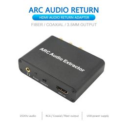 Convertisseur de connecteurs adaptateur Audio compatible Hdmi Dac Arc L/r Coaxial Spdif Jack extracteur canal de retour 3.5mm casque pour Tv