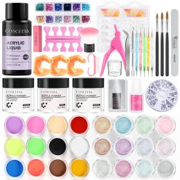 Connecteurs Kit d'ongles en poudre en poudre en acrylique professionnel Coscelia Tous pour manucure OUTILS DÉCORATIONS DE Nail