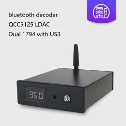 Connectoren D3 Dual PCM1794A Audio -decoder QCC5125 Bluetooth Highd Decoder ondersteunt APTXHD LDAC Lossless Format USBC Sound Card Functie