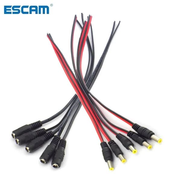 Connecteurs DC Câble de fiche féminin masculin pour CCTV Camera System System DC Ental Ental Extension Cable Plugter 2.1 / 5.5 mm