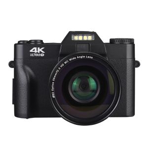 Connecteurs Camera numérique Caméra 4K CAME DE 3,0 pouces LCD Flip Screen Video Camera 16X Zoom Digital HD Sortie Support WiFi Selfie Cam DVR CamCrorder