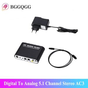 Connecteurs Digital à analogique 5.1 canal stéréo AC3 Convertisseur audio convertisseur DAC OPTICAL SPDIF COAXIAL AUX 3,5 mm en 6 RCA Sound Decoder