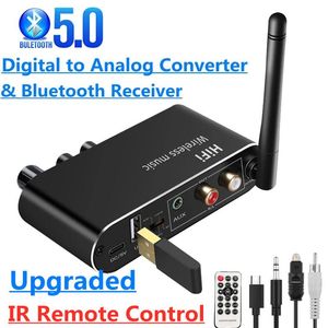 Connectoren digitaal naar analoge audio DAC converter -adapter Digitale spdif optisch coaxiaal tot 3,5 mm 3.5 Aux Jack RCA L/R Bluetooth 5.0 ontvanger