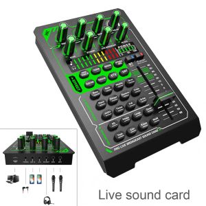 Connecteurs E1 Sound Carte Live Mixer Carte Sound Effet Sound Processeur Microphone Accessoires Live Audio Equipement pour PC Smartphone Live