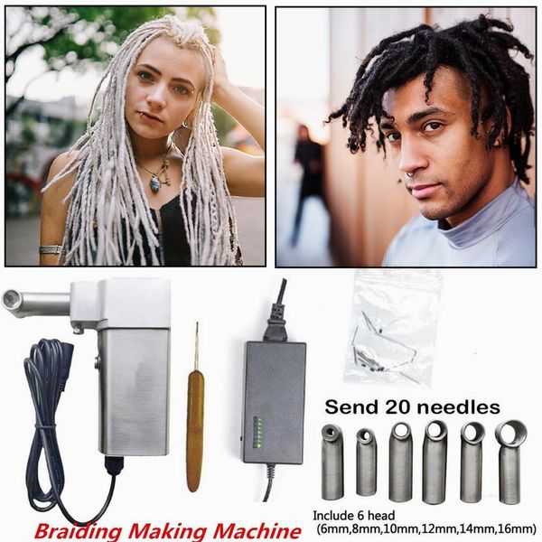 Connecteurs EU Plug Mini portable Deadlocs Crochet tressage faisant la machine pour rapide facile bricolage Dreadlocks cheveux y230828