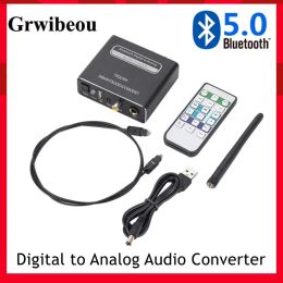 Connectors Grwibeou Bluetooth 5.0 Compatibele DAC Digitale naar analoge audioconverteradapter afspelen Microfoon Remote Regeling Audiocodeer