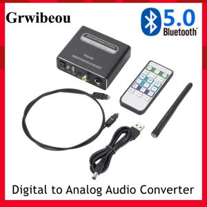 Connecteurs Grwibeou Bluetooth 5.0 Compatible DAC Digital To Analog Audio Converter Adapter Playback Microphone Remote Control Audio Decoder
