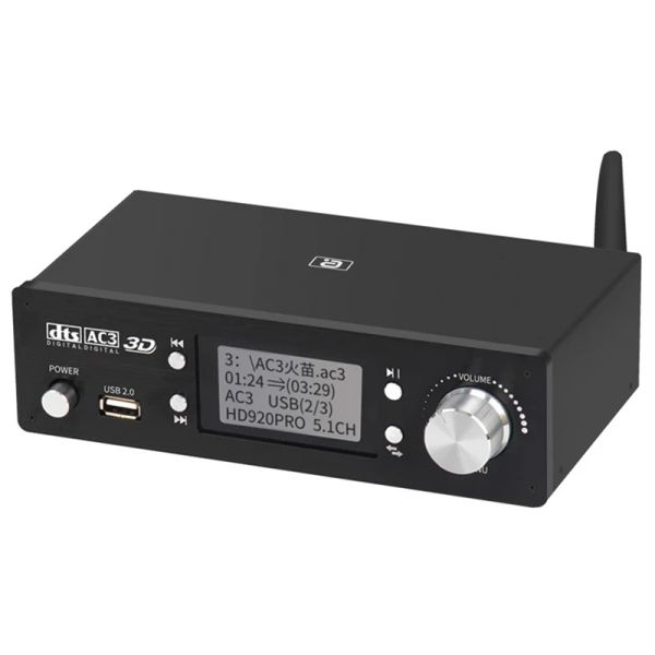 Connecteurs HD920PRO 5.1CH HD DÉCODER AUDIO DÉCODER BLUETOOTH 5.0 RECEVER DOLBY ATMOS DTS AC3 4K 3D CONVERTER SPDIF ARC PCUSB DAC