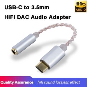 Conectores HI RE RES Auricador de auriculares USB Tipo C a 3.5 mm Auriculares Adaptador de audio de 32 bits 384KHz Decoder digital Aux HIFI Converter