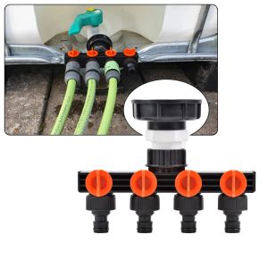 Adaptateur de réservoir IBC S60, connecteurs de robinet d'eau à filetage femelle, séparateurs de tuyaux à 4 voies, outil de connexion d'irrigation de jardin