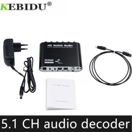 Connectoren kebidumei audiocecoder optisch digitaal tot 5.1R versterker analoge converte spdif coaxiaal naar rca dts ac3 met EU -plug