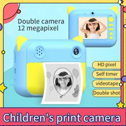 Connectors Kid Instant Print Camera Thermal Printing Camera Digitale foto Camera Girl Girl Child Camera Video Boy's Birthday Cadeau