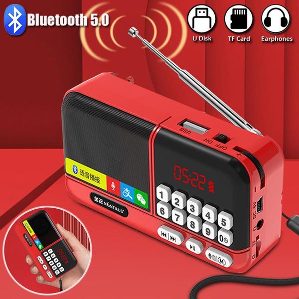 Connecteurs Mini Radio Portable Portable Receirver Wireless Bluetooth haut-parleur TF Card / USB / casque Music Player Recorder avec affichage numérique LED